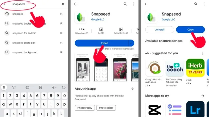 Bước 1 chỉnh ảnh ngược sáng trên điện thoại Android