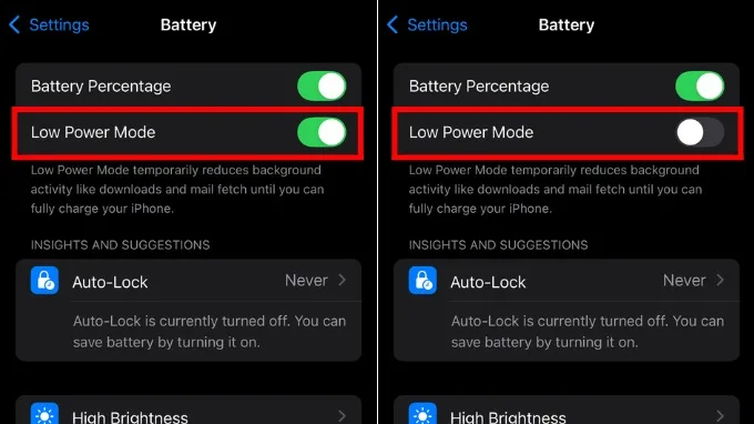 Tắt chế độ tiết kiệm pin trên iPhone