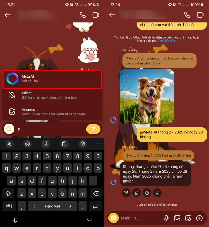 Cách sử dụng Meta AI trong tin nhắn Instagram