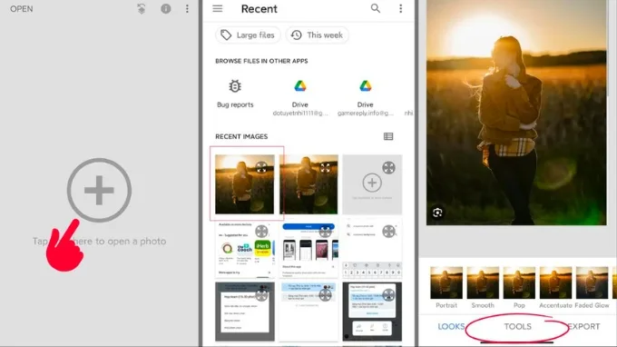 Bước 2 chỉnh ảnh ngược sáng trên điện thoại Android