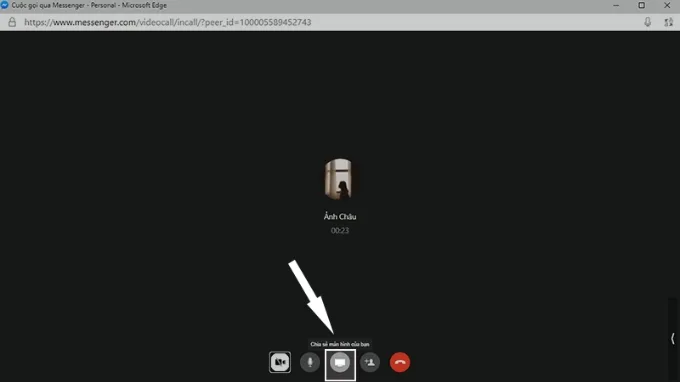 Bước 2 chia sẻ màn hình qua Messenger trên máy tính