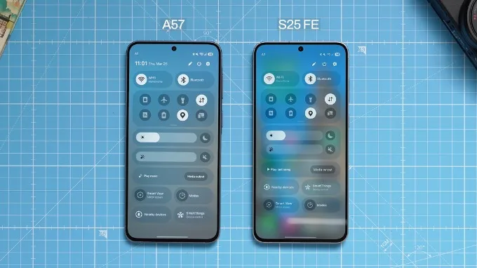 So sánh Samsung Galaxy A57 và Galaxy S25 FE về phần mềm