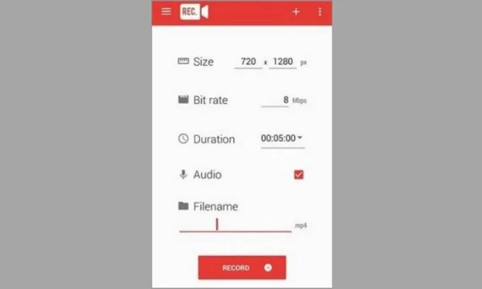 Quay màn hình trên ứng dụng REC