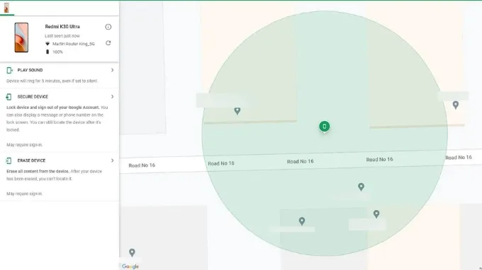 Cách định vị điện thoại Xiaomi bằng Find My Device (Find Hub)