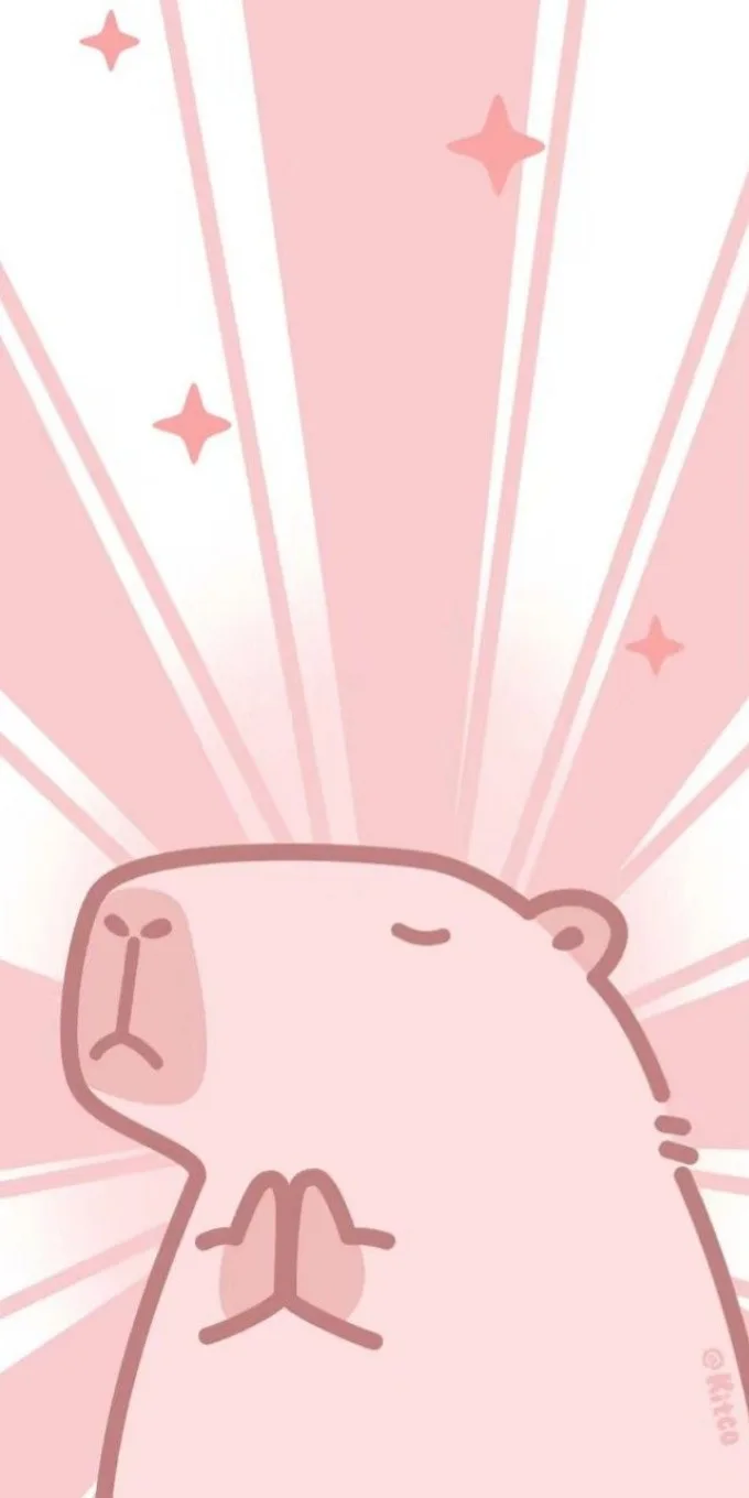 Hình nền Capybara màu hồng