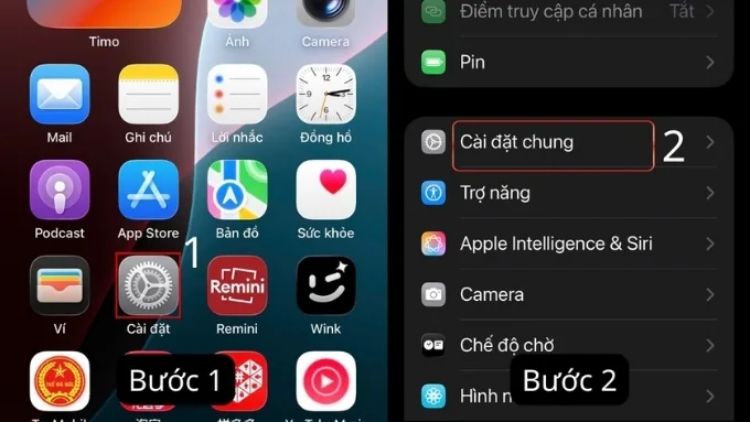 Mở Cài đặt (Settings) trên iPhone