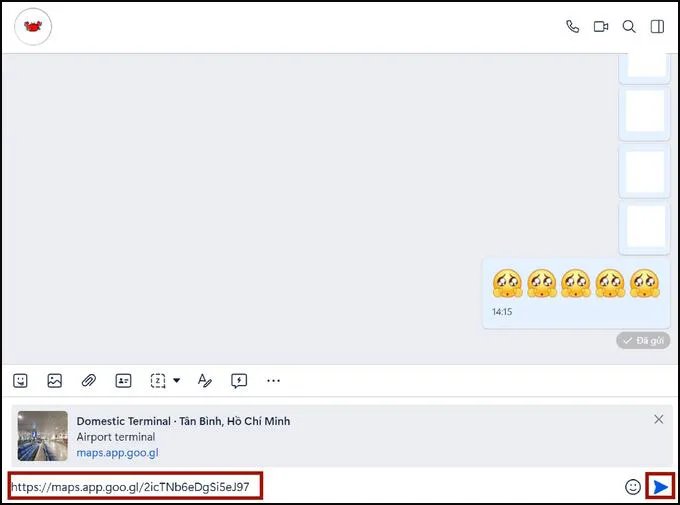 cách gửi vị trí trên Zalo trên máy tính