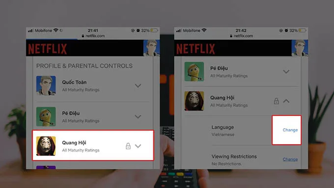 Thay đổi ngôn ngữ Netflix trên điện thoại