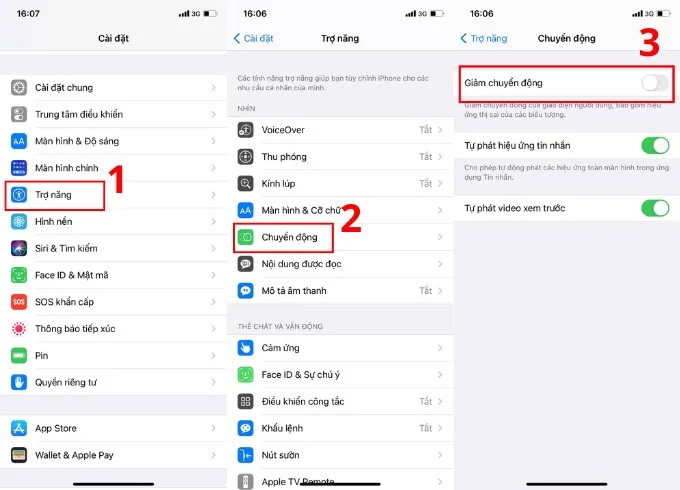 Sử dụng các tính năng hỗ trợ hiệu suất