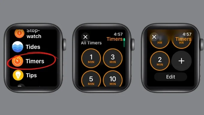 Chỉnh giờ trên đồng hồ Apple Watch thông qua Timer