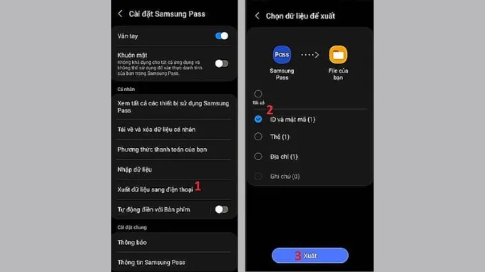 Cách xuất dữ liệu