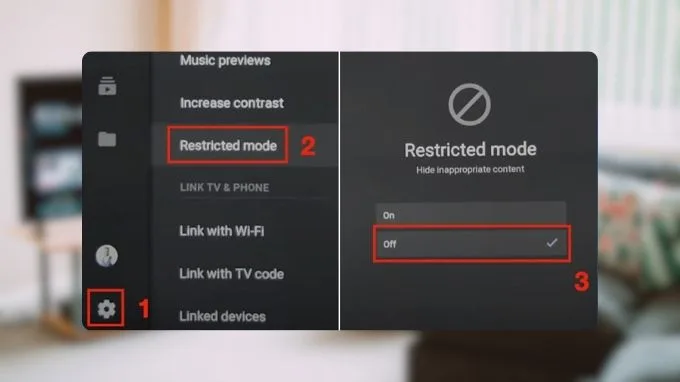 tắt tắt chế độ hạn chế của YouTube trên smartTV