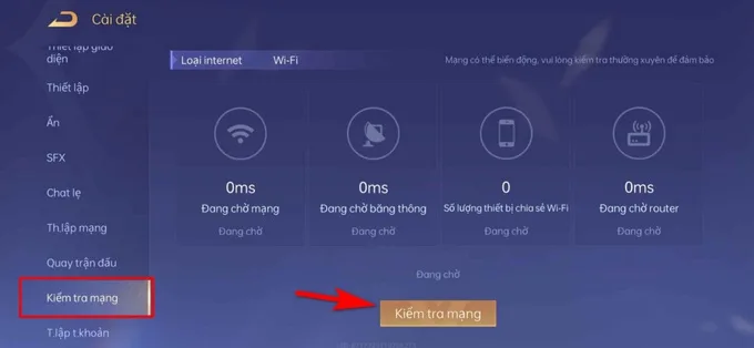 Kiểm tra kết nối, tốc độ mạng