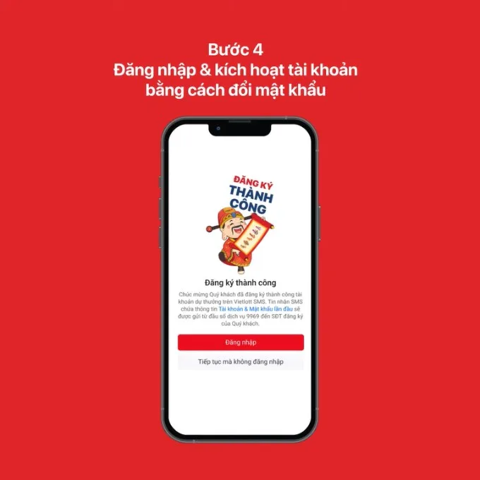 Đăng ký tài khoản trên ứng dụng Vietlott SMS