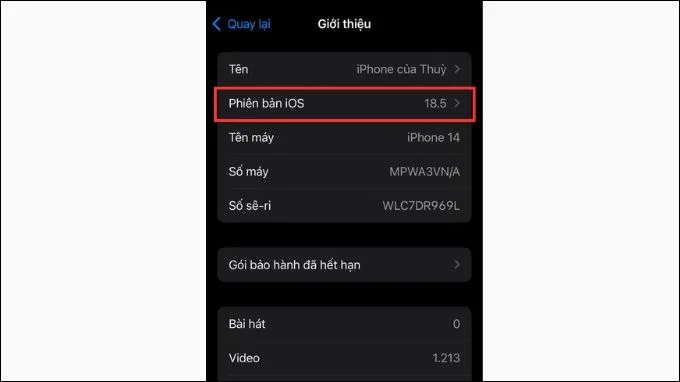Kiểm tra phiên bản iOS trên iPhone