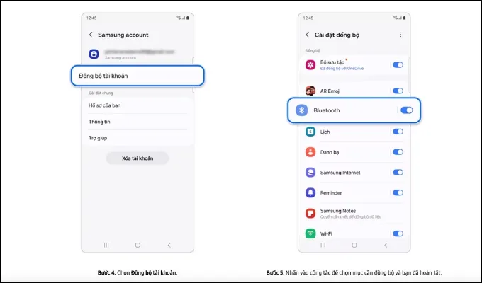 Đồng bộ dữ liệu trên Samsung Cloud