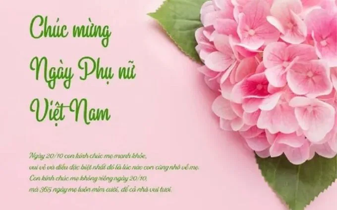 Thiệp chúc mừng ngày 20 10 tặng mẹ và bà ý nghĩa