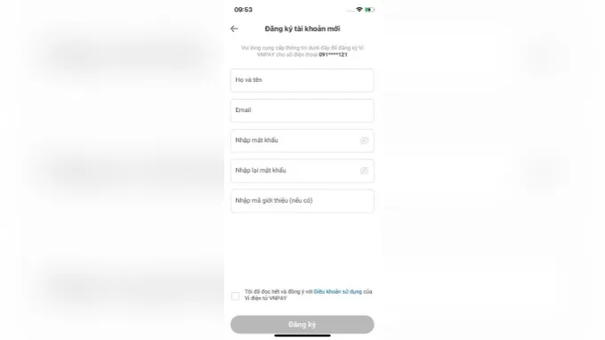 Bước 3 đăng ký tài khoản VNPAY