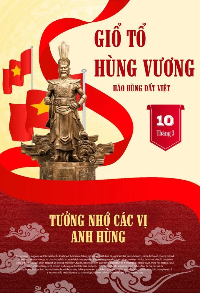 Hình nền Giỗ Tổ Hùng Vương sắc đỏ