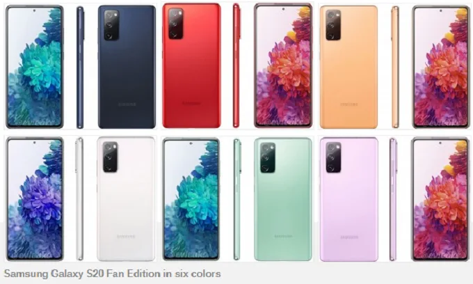 Galaxy S20 FE sẽ có 6 màu