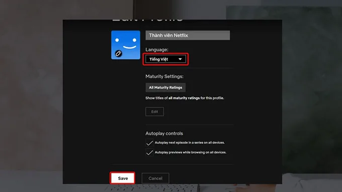 Thay đổi ngôn ngữ Netflix trên máy tính và TV