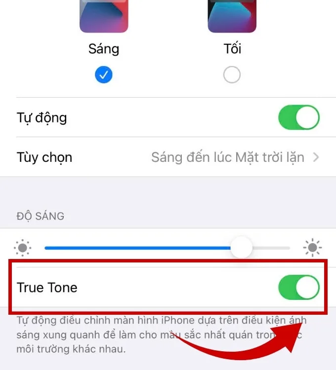 Cách bật/tắt True Tone trên iPhone và iPad