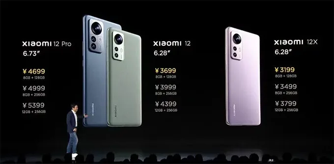 Giá cả và màu sắc của dòng Xiaomi 12