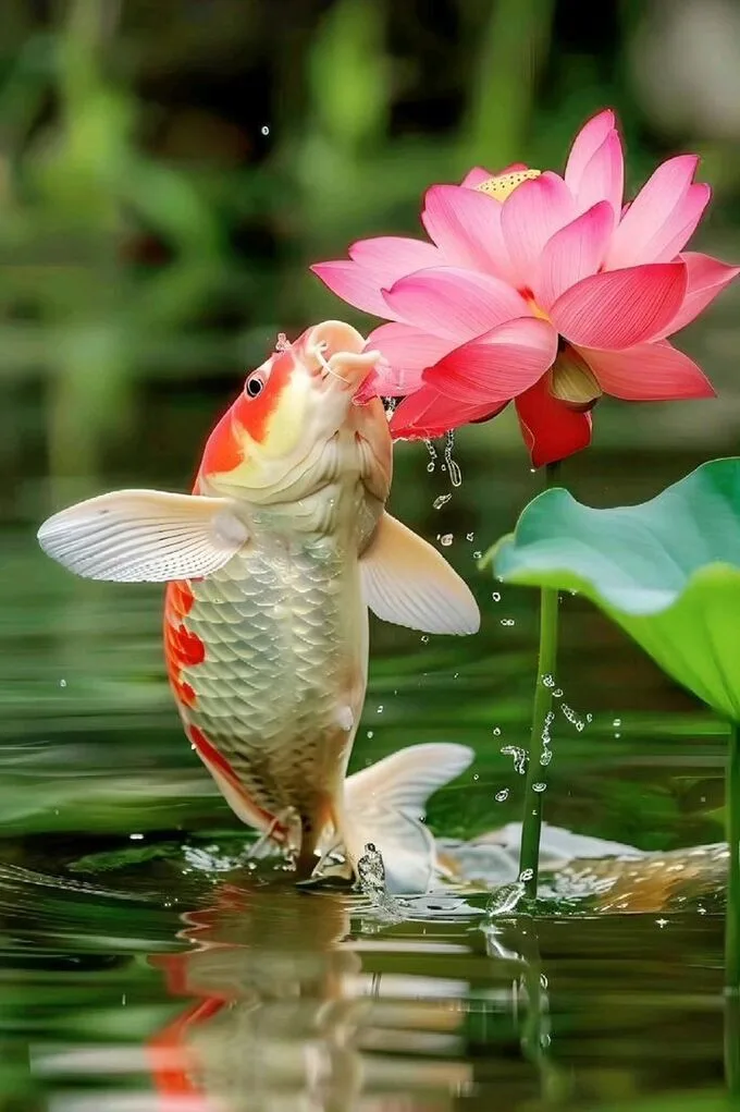 Hình nền hoa sen cá chép