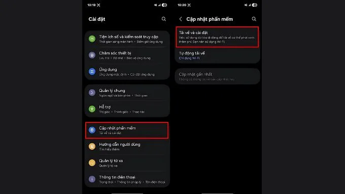 Thủ thuật cập nhật phần mềm trên Galaxy A36