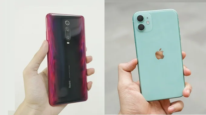 Thiết kế Redmi K20 Pro so với iPhone 11