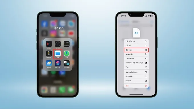 Nhấn chọn vào file cần giải nén và chọn lệnh Giải nén