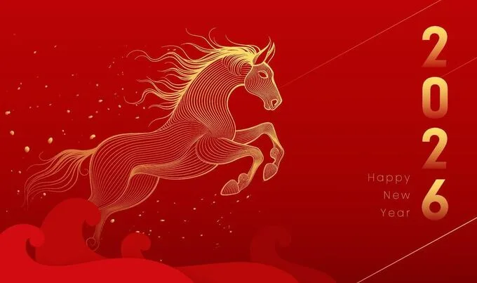 Hình nền background Tết Bính Ngọ 2026 màu đỏ rực rỡ