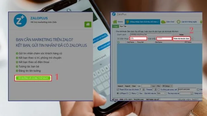hẹn giờ gửi tin nhắn Zalo bằng Zaloplus bước 1-2