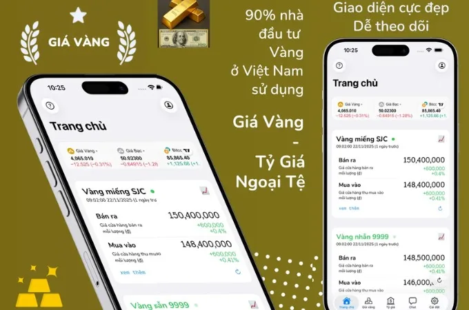 App Giá vàng - Tỷ giá ngoại tệ