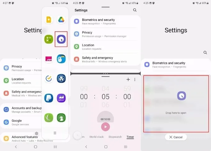 Cách chia đôi màn hình Samsung bằng Edge Panel