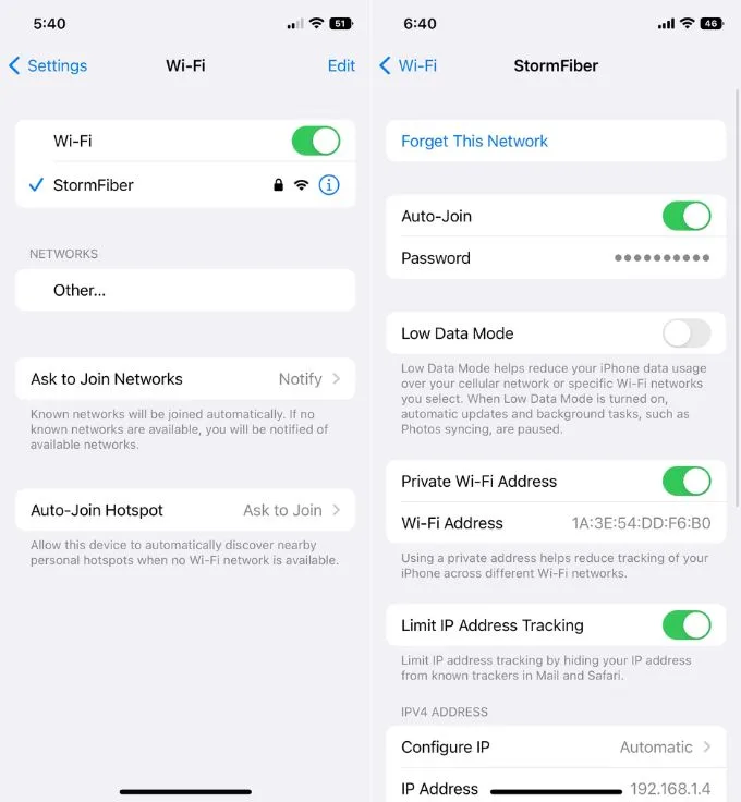 Khắc phục lỗi Wi-Fi trên iPhone 12 cũ