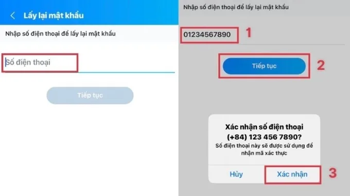 Lấy lại tài khoản Zalo bằng cách gửi mã