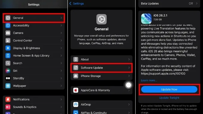 Cập nhật iOS mới nhất