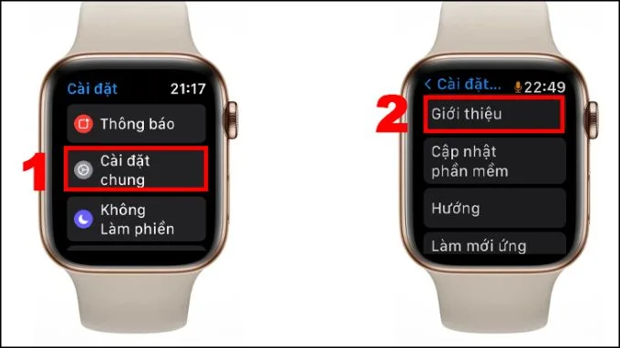 Vào mục Giới thiệu để xem số IMEI hoặc số Serial Apple Watch
