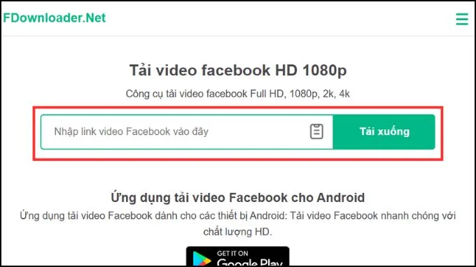 Truy cập vào trang web Fdownloader