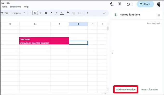 Cách tạo hàm được đặt tên trong Google Sheets trên trình duyệt web