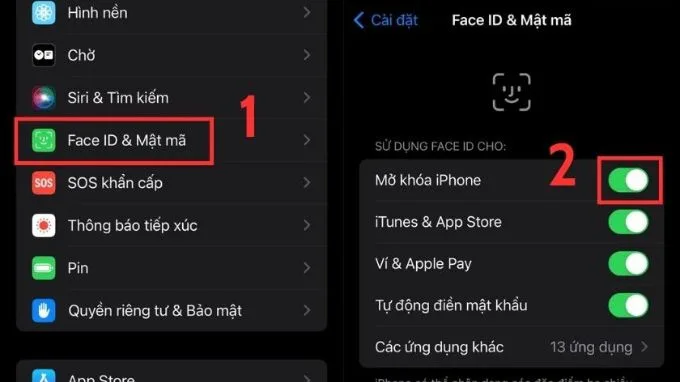 Khởi động lại Face ID