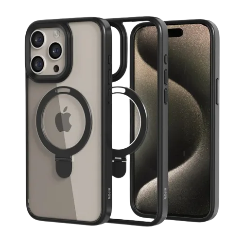 Ốp lưng Mipow Magsafe Stand 2in1 Transparent iPhone 15 Pro Max - hình ảnh sản phẩm