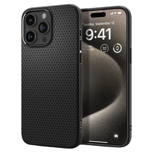 Ốp lưng Spigen Liquid Air iPhone 15 Pro Max Matte Black - hình ảnh sản phẩm