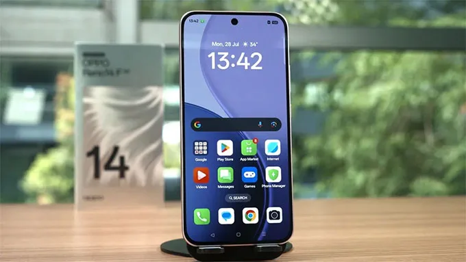 Điện thoại OPPO Reno14 F 512GB được trang bị màn hình AMOLED kích thước 6,57 inch
