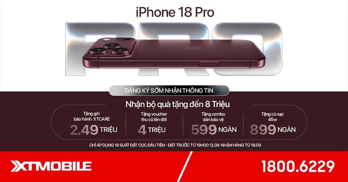 Đăng ký nhật thông tin iPhone 18 Pro | iPhone Duo tại XTmobile, nhận hàng sớm từ 18/09
