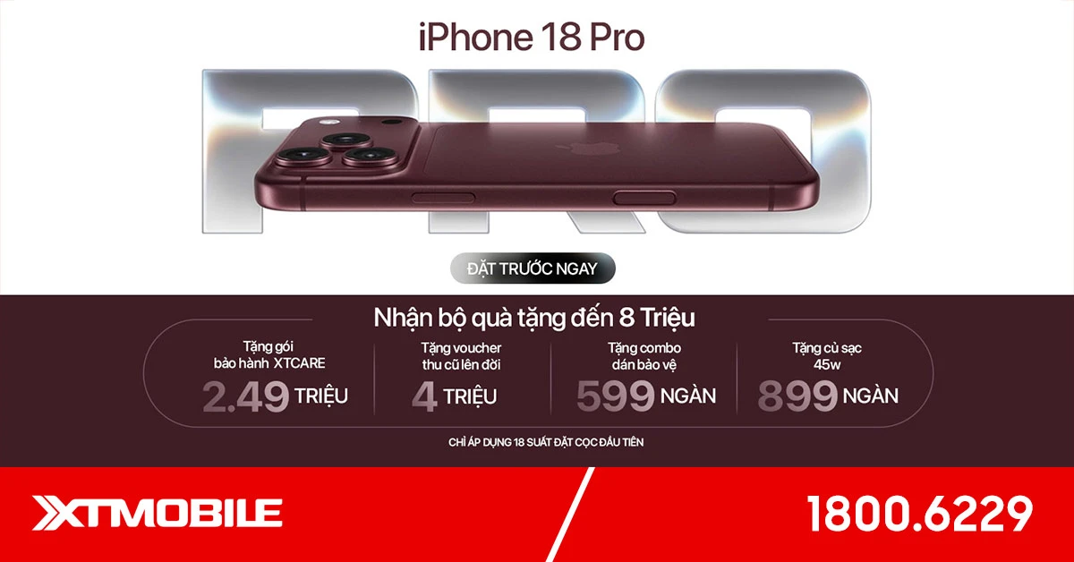 Đặt trước iPhone 18 Pro | iPhone Duo tại XTmobile, nhận hàng sớm từ 18/09