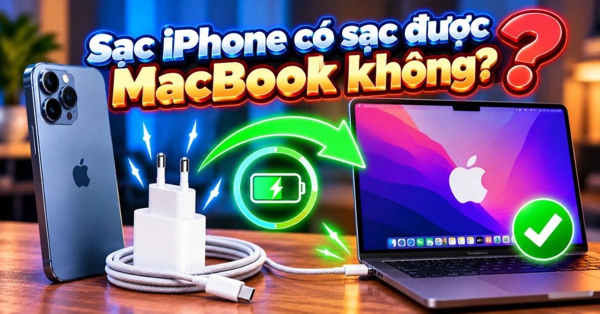 Sạc iPhone có sạc được MacBook không? Những điều cần biết trước khi sạc