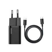 Bộ sạc Baseus Super Si 1C 25W EU Sets With Mini White Cable Type C to Type C 3A 1m