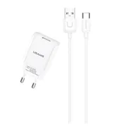 Bộ củ cáp sạc Usams T21 2.1A kèm cáp Lightning